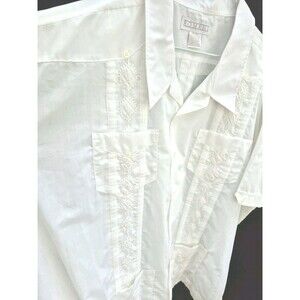 Mens 3X Romani White Resort Mobster Shirt Pocket Soprano Style Casual Split Tail